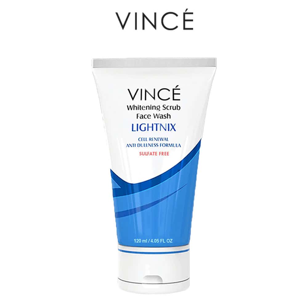 VINCE WHITENING SCRUB FACE WASH – 120ML
