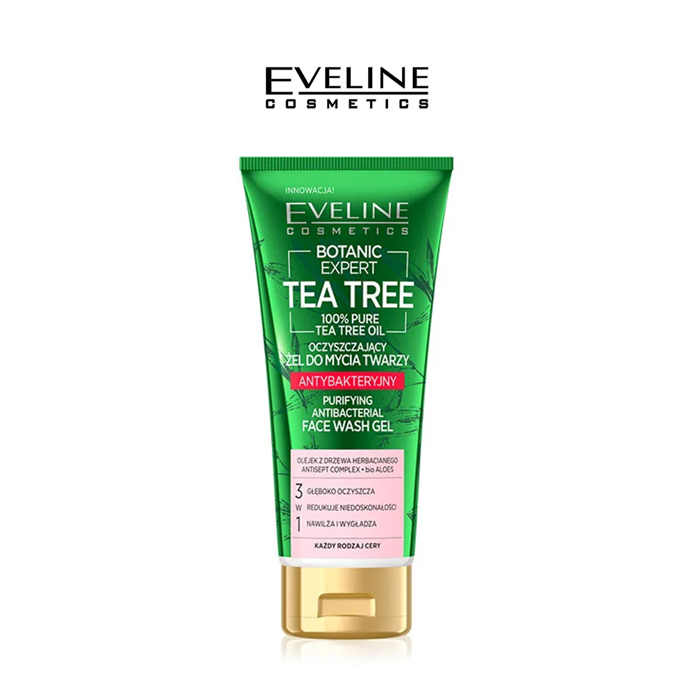 Eveline Botanic Expert 100% Tea Tree Oil Purifying Antibacterial Face Wash Gel - 100ml