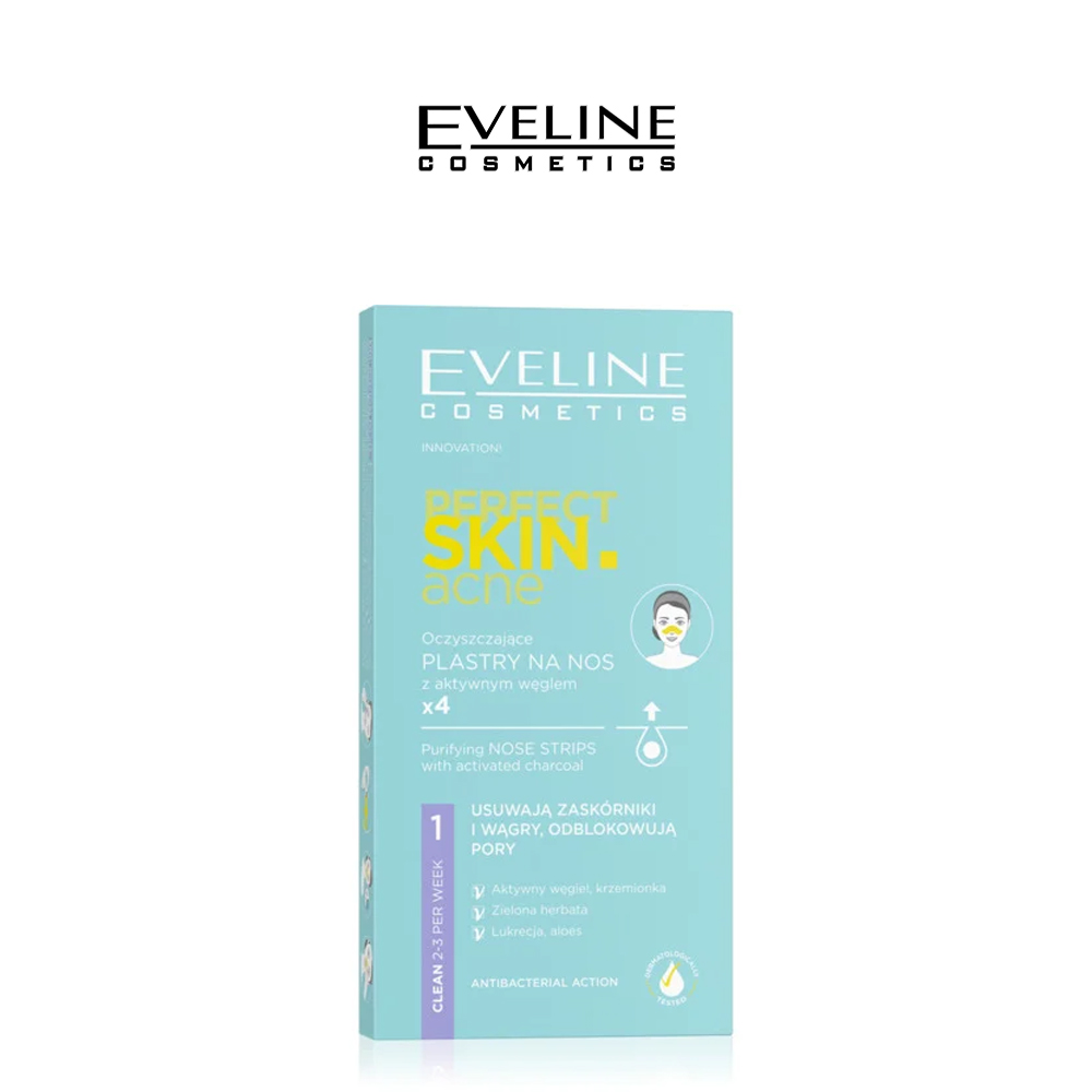Eveline Perfect Skin ACNE Blackheads Purifying Nose Strips 4 pcs 4 Strips